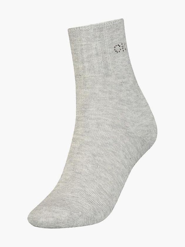 Calvin Klein USA Crystal Logo Crew Womens Socks Grey 0621745-GQ